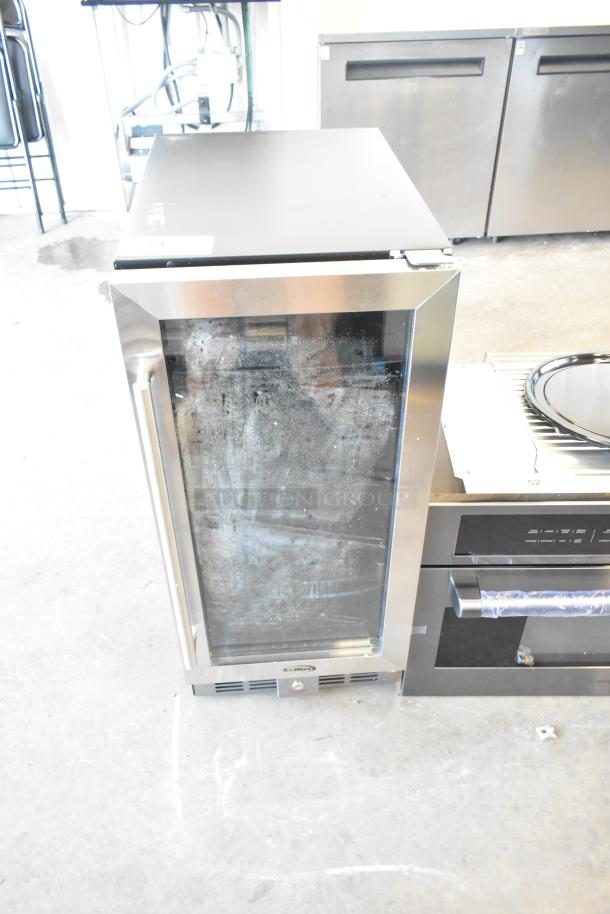 KoolMore KM-BIR3C-GD stainless steel, glass-door built-in refrigerator. Brand new, scratch and dent. 115V, 1 phase.