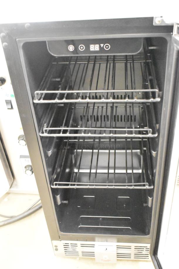 BRAND NEW SCRATCH AND DENT! KoolMore KM-BIR3C-GD stainless steel, glass-door refrigerator cooler. 115V, 1 Phase, digital display.