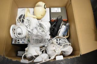 Hikvision 4K NVR Security Camera Kit, includes multiple cameras, cables, and hard drive, boxed, moderate wear, functional.