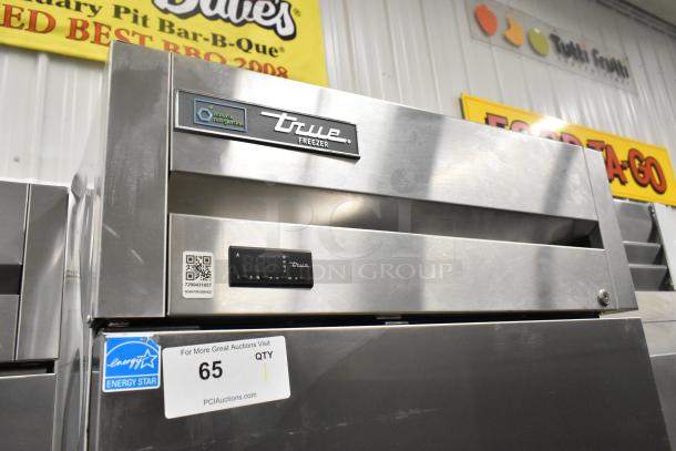 2023 True T-23F-HC stainless steel reach-in freezer with poly coated racks, commercial casters, 115V, Energy Star rated.