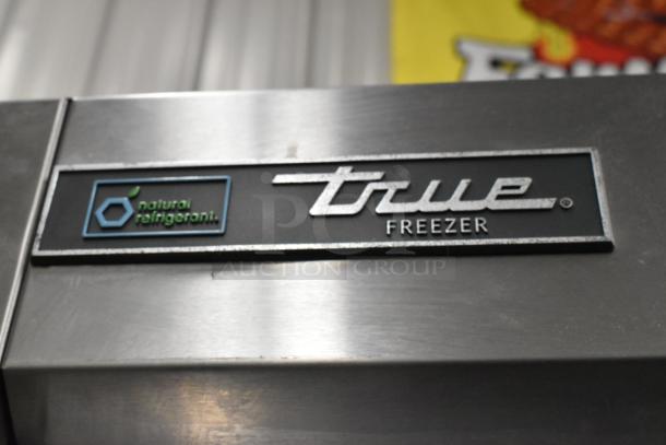 2020 True T-23F-HC stainless steel single door commercial freezer with poly coated racks, on casters, natural refrigerant.