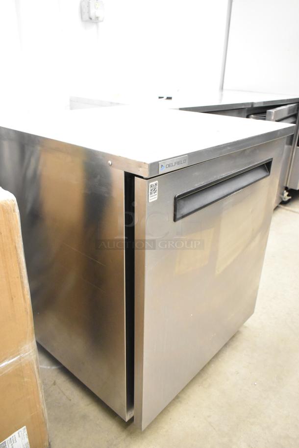 2020 Delfield 406P-STAR2 stainless steel undercounter cooler, single door, on commercial casters, 115V, excellent condition.