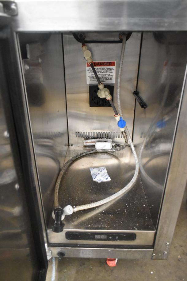 2019 Uline JADE515-SS21A stainless steel cold brew nitro dispenser, 115V, 1-phase. Visible hoses and warning label.