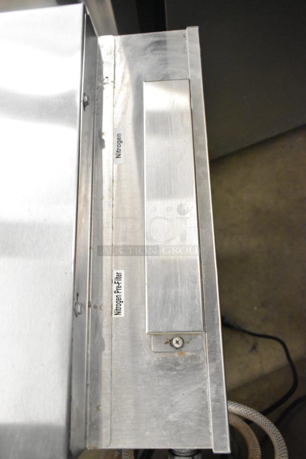 2019 Uline JADE515-SS21A stainless steel nitro dispenser. Features labels "Nitrogen" and "Nitrogen Pre-filter." 115V, 1 phase.