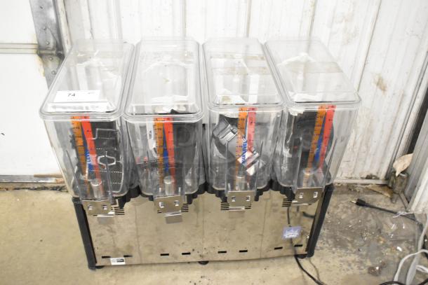 Brand new Carnival King JETCOF 480M beverage dispenser, quadruple 5-gallon bowls, 115V, minor cosmetic scratches, model 382RBD5G4.