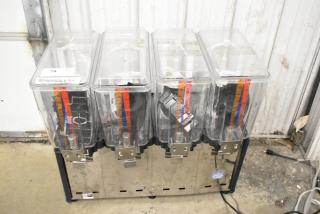 Brand new Carnival King JETCOF 480M beverage dispenser, quadruple 5-gallon bowls, 115V, minor cosmetic scratches, model 382RBD5G4.