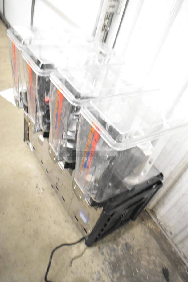 Brand new Carnival King JETCOF 480M beverage dispenser with four 5-gallon bowls. 115V, 1 phase. Scratch and dent condition.