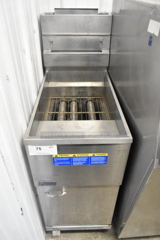 2018 Pitco Frialator 35C stainless steel commercial deep fat fryer, floor style, natural gas, 90,000 BTU, excellent condition.