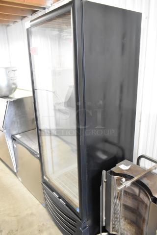 Imbera G319 commercial reach-in cooler with single glass door, poly-coated racks, and commercial casters. Model G319, 115V, 1 Phase.