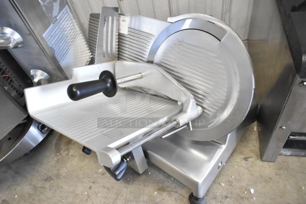 2023 Bizerba GSE 12 metal meat slicer, commercial countertop model in excellent condition, 110V, 1 phase.