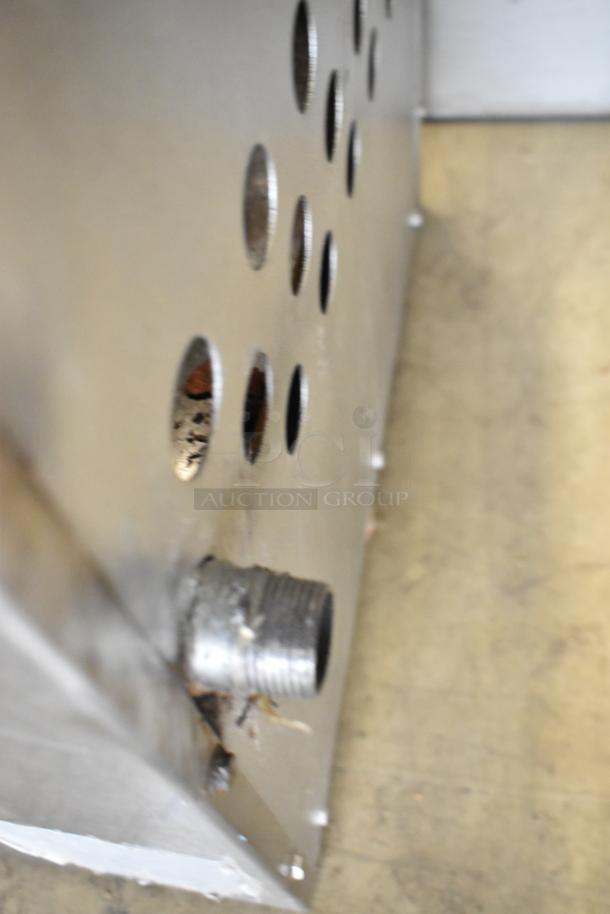 Cook Rite stainless steel commercial countertop gas single burner, vent holes, gas connector visible, durable construction.