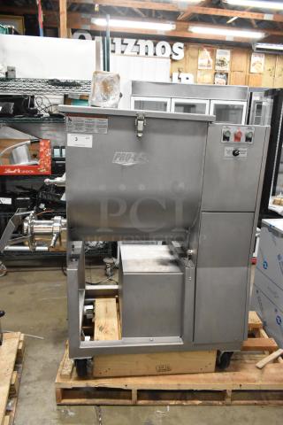 BRAND NEW SCRATCH AND DENT! 2025 Pro-Cut KMG-32 Metal Commercial Floor Style  #32 Mobile Electric Meat Grinder on Commercial Casters. 220 Volts, 3 Phase. - Item #1224324