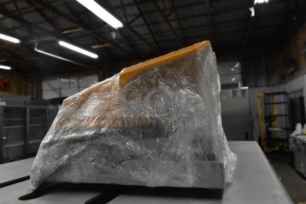 Brand new, wrapped Pro-Cut KMG-32 metal commercial meat grinder on casters, 220V, 3-phase, floor style, 2025 model.