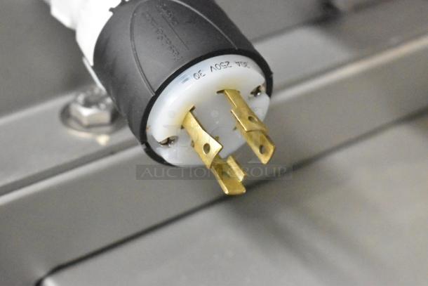 BRAND NEW 2025 Pro-Cut KMG-32 Mobile Electric Meat Grinder plug. 220V, 3 Phase, commercial-grade connector visible.