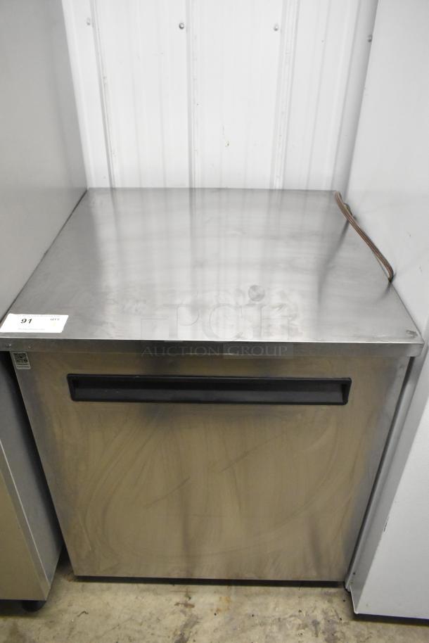 2023 Delfield 406P-STAR2 stainless steel undercounter cooler with single door, commercial casters, 115V, 1 phase.