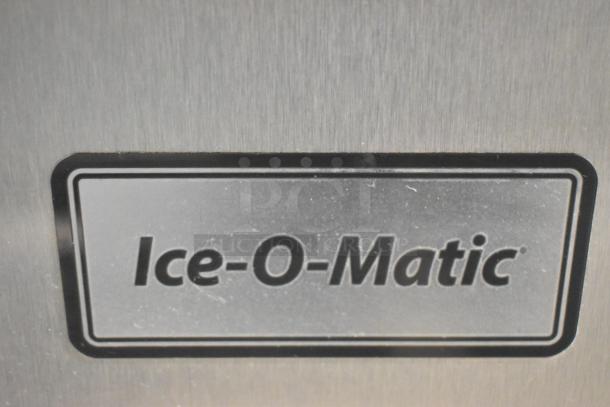 2019 Ice-O-Matic B110PS stainless steel commercial ice bin, featuring Ice-O-Matic logo, in excellent condition.