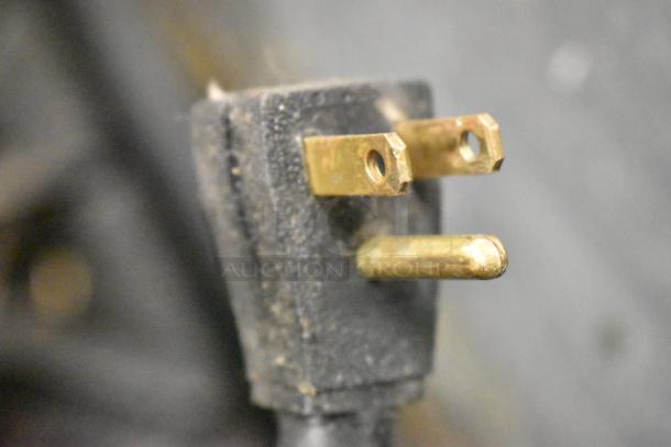 Close-up of a three-prong power plug for the True T-35 Commercial Cooler. Condition appears used. 115 Volts, 1 Phase.