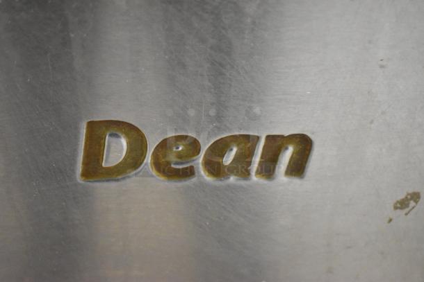 Dean SR42GN stainless steel commercial deep fat fryer, natural gas, 105,000 BTU. "Dean" brand marking visible.