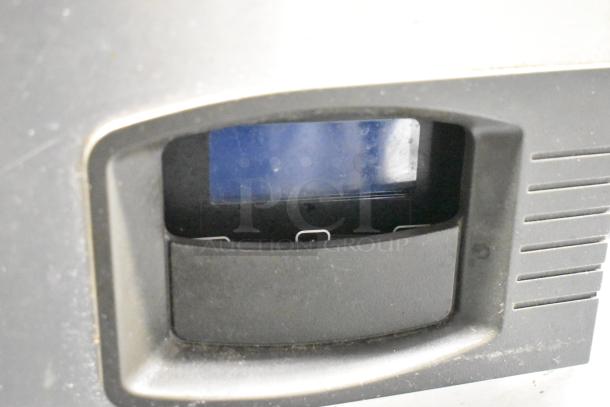 Manitowoc ID0503W-161 stainless steel ice head on bin, visible control panel, 115V, 1 phase, commercial use.