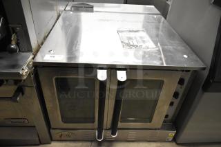 Cooking Performance Group 351FGC100DDN stainless steel commercial convection oven, natural gas, 60,000 BTU, view-through doors.