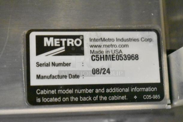 Label on Metro C5HME053968 commercial proofer, showing serial number, manufacture date 08/24, and made in USA.