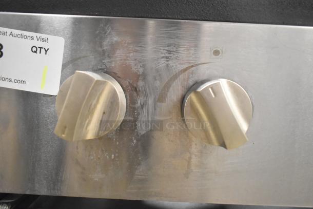 BRAND NEW Cooking Performance Group 351CPGSP18N gas stock pot range, 80,000 BTU, minor scratches, dual control knobs visible.