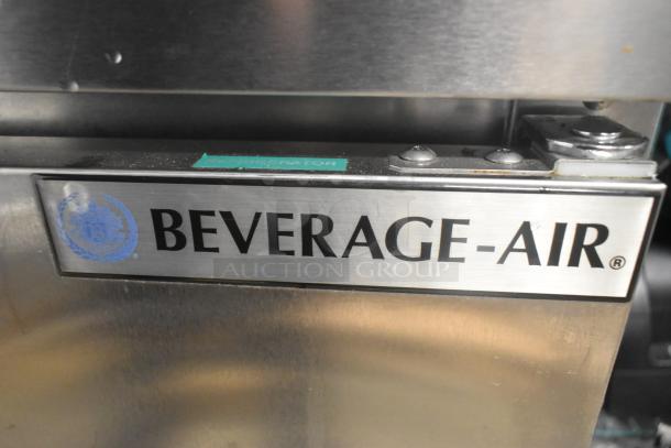 Beverage Air SPE60HC-10 stainless steel prep table. Commercial grade, mega top, 115V, 1 phase, visible brand logo.