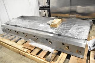 BRAND NEW Cooking Performance Group 72" natural gas griddle, model 351GTCPG72NL. Stainless steel with thermostatic controls, 180,000 BTU.