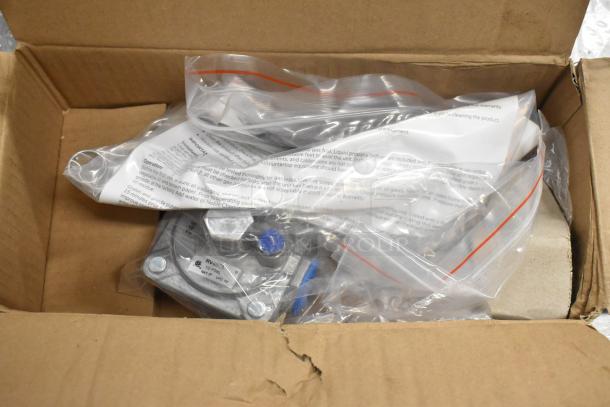 Box containing parts and instructions for the Cooking Performance Group 351GTCPG72NL 72" griddle. New condition.