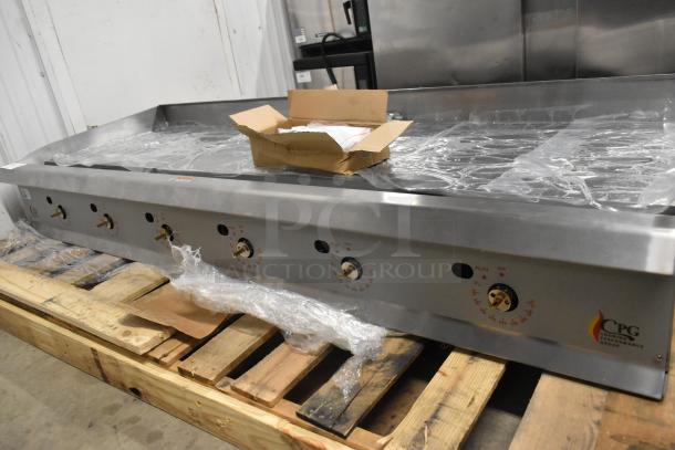 Brand new Cooking Performance Group 351GTCPG72NL 72" stainless steel natural gas griddle. Thermostatic controls, 180,000 BTU.