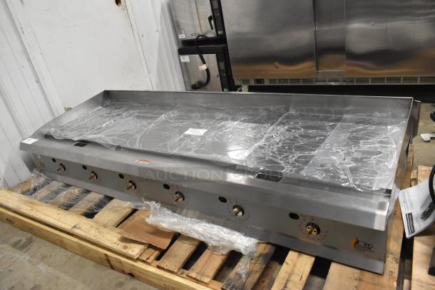 Stainless steel 72" griddle, Cooking Performance Group model 351GTCPG72NL, new scratch and dent, thermostatic controls.