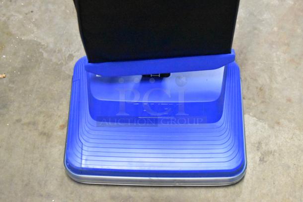 Lavex 457LWVAC12 12" upright vacuum cleaner base, blue, new condition. Features scratch and dent. 120V, 1 Phase.