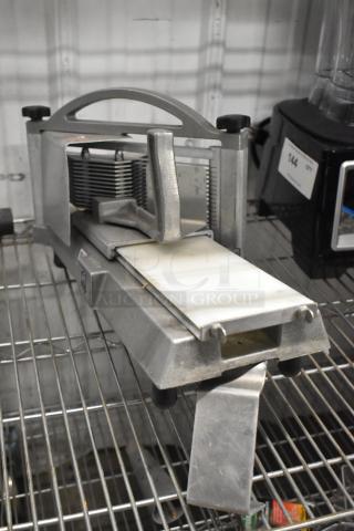 Nemco Metal Commercial Countertop Tomato Slicer, durable metal build, used condition, ideal for slicing tomatoes quickly.