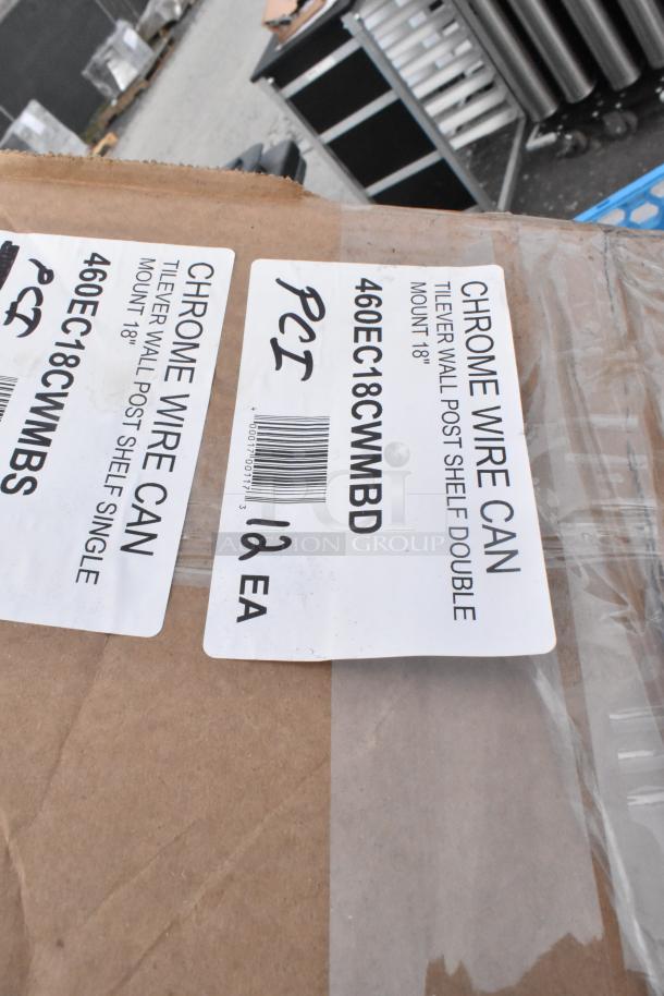 Labels on a boxed auction item showing product details for 460EC18CWMB and others. Markings read "12 EA, PCI".
