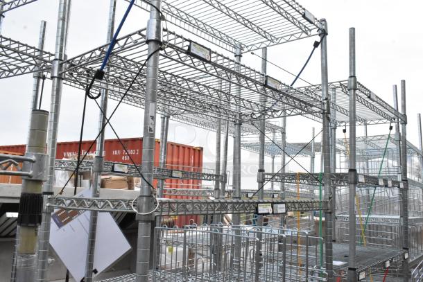 Chrome Finish 7 Tier Shelving Unit in excellent condition. Buyer must dismantle. Consider freight charges for shipping.