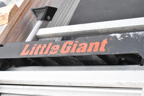 Little Giant Ramp, black metal frame with orange logo, used condition, ideal for accessibility solutions.