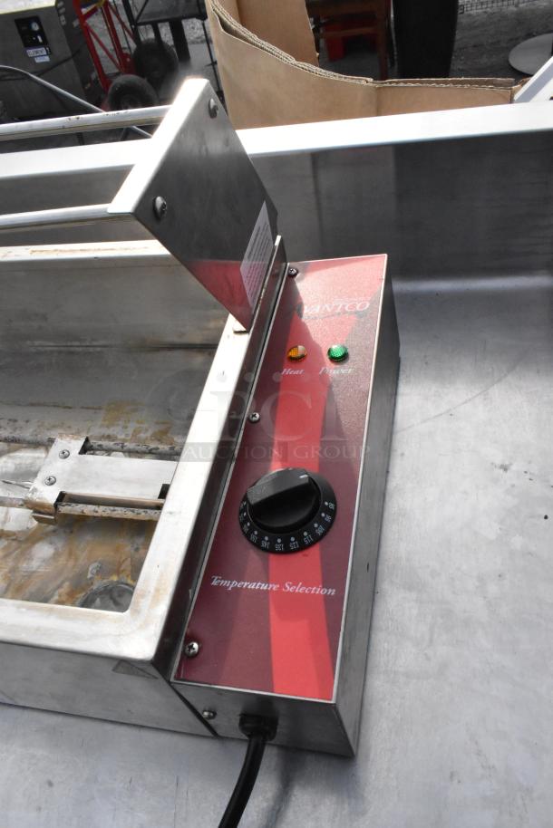 Avantco 177BMFW5 Stainless Steel Bain Marie Buffet Warmer, 57", electric, red control panel, temperature dial, used condition.