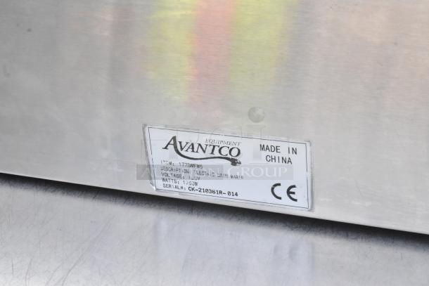 Avantco 177BMFW5 stainless steel 57" electric bain marie buffet warmer. Features 120 volts, 1 phase, 1750W. Made in China.