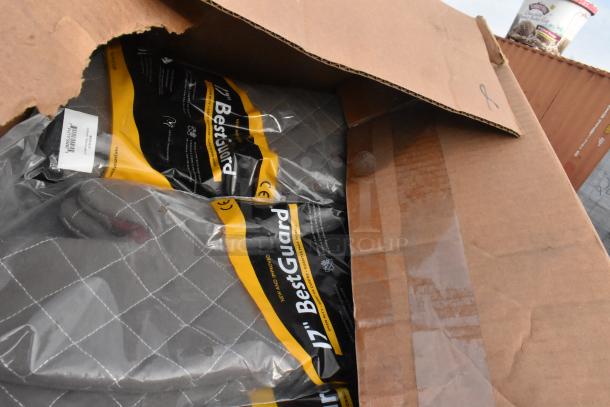 Box of 11 new scratch and dent items including Eagle Group T2436B work table and Metro MLD1 Mightylite pan carrier dolly.