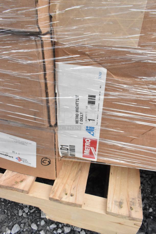 11 brand-new scratch and dent items, including Eagle Group T2436B work table and Metro MLD1 Mightylite pan carrier.