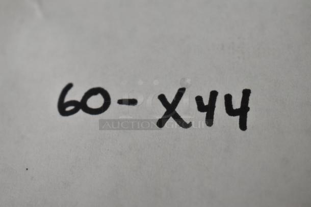 "60-X44" handwritten on white surface. Relevant to Regency 600S31824218 sink auction.