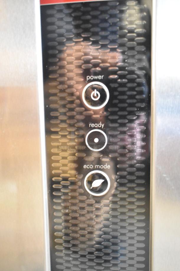 Grindmaster 1000666GM PB10US stainless steel ecoboiler, brand new, scratch and dent, with power, ready, and eco mode buttons.