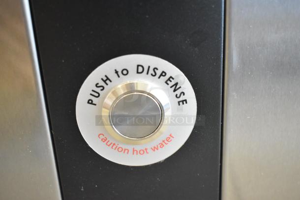 Brand new Grindmaster 1000678GM PB10USG Ecoboiler, stainless steel, scratch and dent. Push button labeled "Push to Dispense."