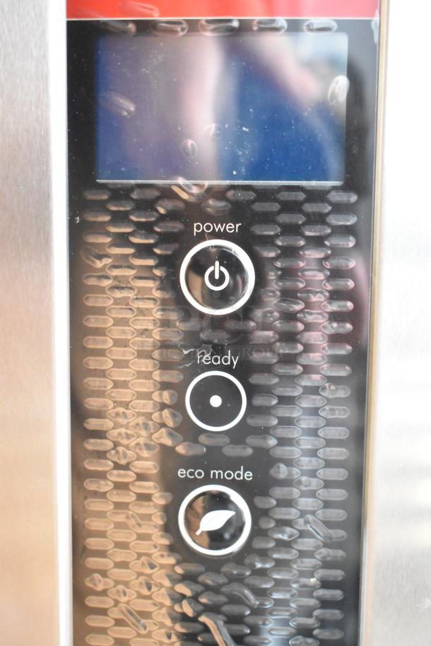 Grindmaster 1000678GM Ecoboiler control panel with power, ready, and eco mode buttons; stainless steel finish.