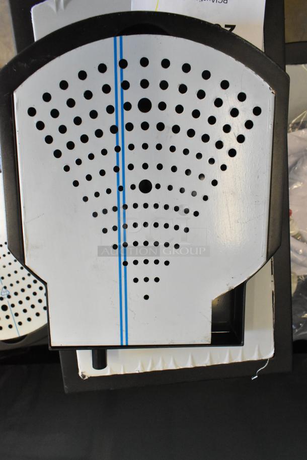 Grindmaster 1000678GM PB10USG stainless steel hot water dispenser, scratch and dent condition, 240V. Perforated panel design.