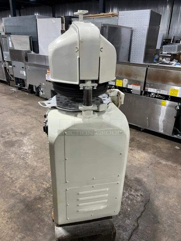 Gemini Commercial White Semi-Automatic Dough Divider/Rounder Machine with Rounding Plate in good condition.