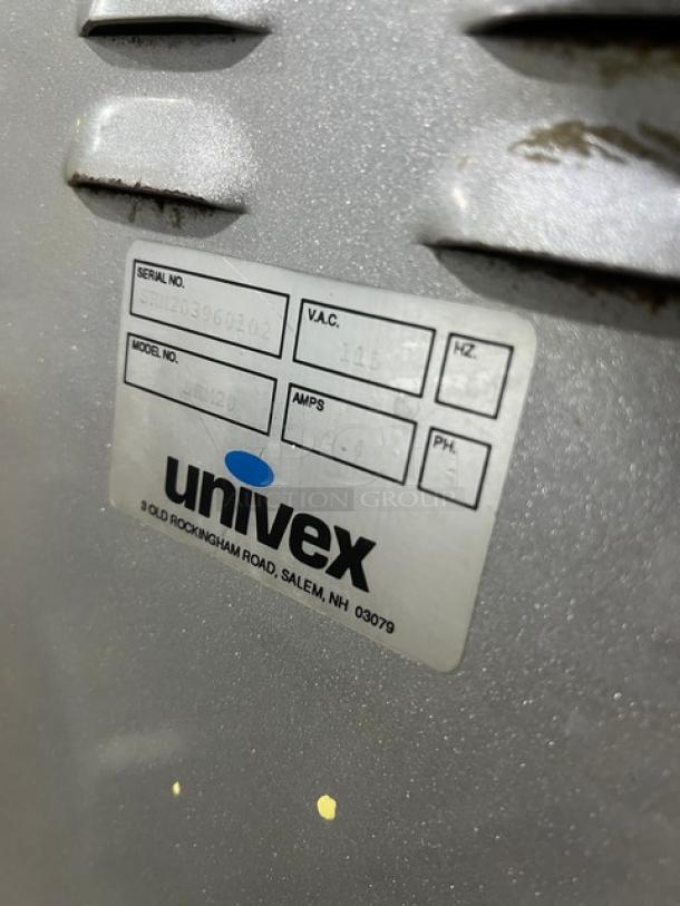 Univex SRM20 commercial mixer, 20 Qt capacity, stainless steel bowl, 115V, 1 phase, on legs. Serial: SRM203960102.