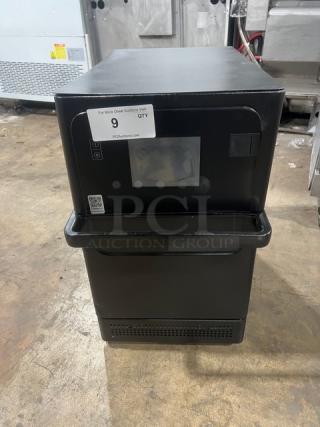 MerryChef Eikon E2S black electric rapid cook oven, late model 2022, 208/240V, 1 phase, countertop design, serial 2205213091077.