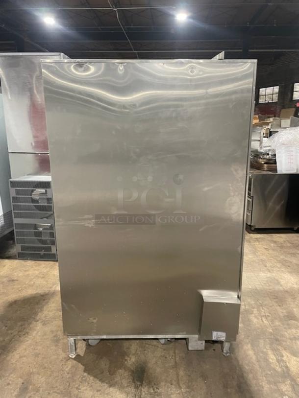 Rational SCC202 Commercial Stainless Steel Electric Combi Oven, full-size, with wired rack, on casters, model SCC202.