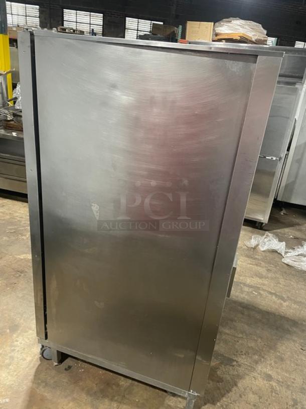 Rational SelfCooking Center SCC202 commercial combi oven, stainless steel, full-size, on casters, includes wired rack, 208V, 3-phase.